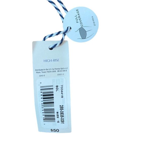 Sonnet Shores Blue High Rise Swim Bottoms, Size 16, NWT - Picture 4 of 8